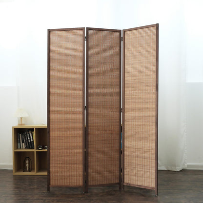 Furnnylane 3 Panel Room Divider and Folding Screen Room Divider,Bamboo Room Divider Screen for Room Separation,67" H x 46" W