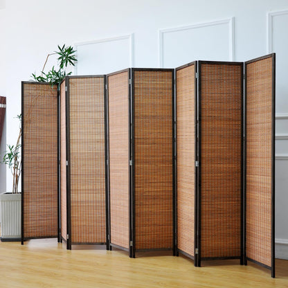 8 Panel Room Divider and Folding Screen Room Divider,Bamboo Room Divider Screen for Room Separation,67" H x 122.8" W